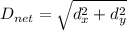 D_{net}=\sqrt{d^2_{x}+d^2_{y}}
