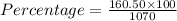 Percentage = \frac{160.50\times 100}{1070}