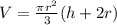 V=\frac{\pi r^2}{3}(h+2r)