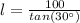 l = \frac{100}{tan(30\°)}