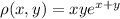 \rho (x,y)=xye^{x+y}