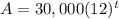 A=30,000(12)^t