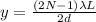 y = \frac{(2N-1)\lambda L}{2d}