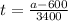 t=\frac{a-600}{3400}