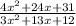 \frac{4x^{2}+24x+31}{3x^{2}+13x+12}