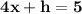 \mathbf{4x +  h = 5}