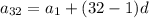 a_{32}=a_1+(32-1)d