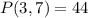 P(3,7)=44