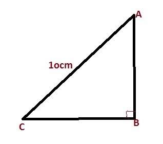 Draw and label all three sides of a right triangle that has 40 degrees angle and a hypotenuse of 10c