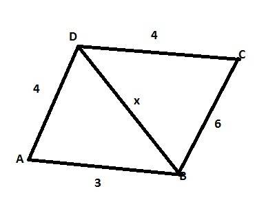 Halp.me i'm not really sure how to attempt this equation in quadrilateral abcd, we have ab=3, bc=6,