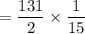 = \dfrac{131}{2} \times \dfrac{1}{15}