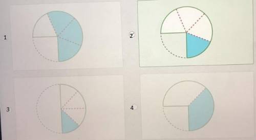 The expression 1/4 x 3/4 represents a fraction of a circle that is shaded. which diagram shows the c