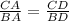 \frac{CA}{BA}= \frac{CD}{BD}