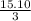 \frac{15.10}{3}