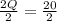 \frac{2Q}{2} = \frac{20}{2}