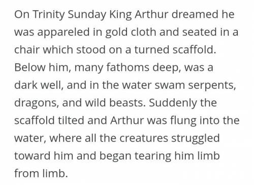 What does king arthur dream of on trinity sunday?