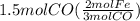 1.5molCO(\frac{2molFe}{3molCO})