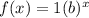 f(x) = 1(b)^{x}