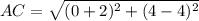 AC=\sqrt{(0+2)^2+(4-4)^2}