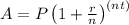 A=P\left(1+\frac{r}{n}\right)^{\left(nt\right)}