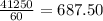 \frac{41250}{60}=687.50