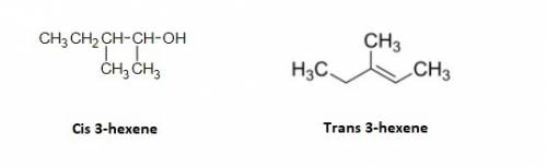 Draw the structures of two stereoisomeric alkenes that would give 3-hexanol as the only major produc