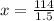 x=\frac{114}{1.5}