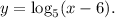 y=\log_5(x-6).