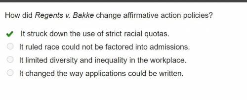 How did regents vs bakke change affirmative actions policies