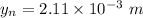 y_{n}=2.11\times10^{-3}\ m