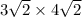 3\sqrt{2}\times 4\sqrt{2}\: