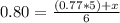 0.80 = \frac{(0.77*5)+x}{6}