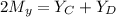 2M_{y} = {Y_{C}+Y_{D}