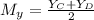 M_{y} = \frac{Y_{C}+Y_{D}} {2}