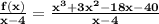\mathbf{\frac{f(x)}{x - 4} = \frac{x^3 + 3x^2 - 18x - 40}{x - 4}}