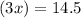 (3x)=14.5\degree