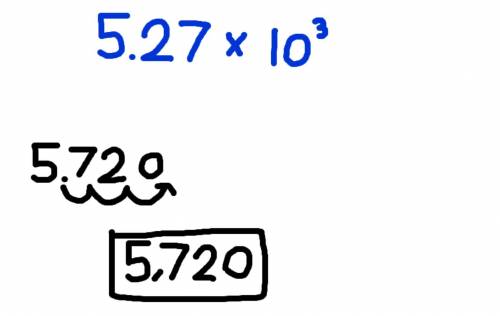 What is 5.72 × 10^3 in standard form?