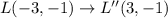 L(-3,-1)\rightarrow L''(3,-1)