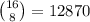 {16 \choose 8}= 12870