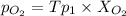 p_{O_2}=Tp_1\times X_{O_2}