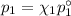 p_{1} = \chi_{1}p_{1}^{\circ}