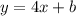 y = 4x + b