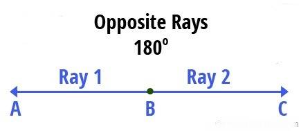 An angle with the measurements of 180 degrees is formed by two opposite rays true or false