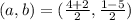 (a,b)=(\frac{4+2}{2},\frac{1-5}{2})