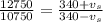 \frac{12750}{10750} = \frac{340 + v_s}{340 - v_s}