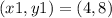 (x1, y1) = (4,8)