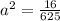 a^{2} = \frac{16}{625}