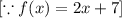 [\because f(x)=2x+7]