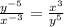 \frac{y^{-5}}{x^{-3}} = \frac{x^{3}}{y^{5}}