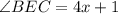 \angle BEC = 4x + 1